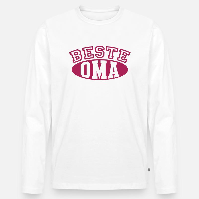 BESTE OMA DESIGN - Männer Premium Bio Langarmshirt - Weiß