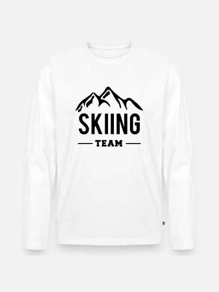 Skiing Team - Männer Premium Bio Langarmshirt - Weiß