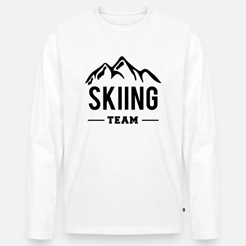 Skiing Team - Männer Premium Bio Langarmshirt - Weiß