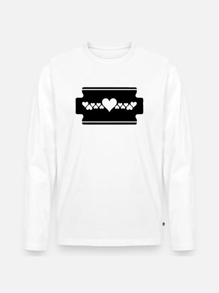 razorblade - Männer Premium Bio Langarmshirt - Weiß
