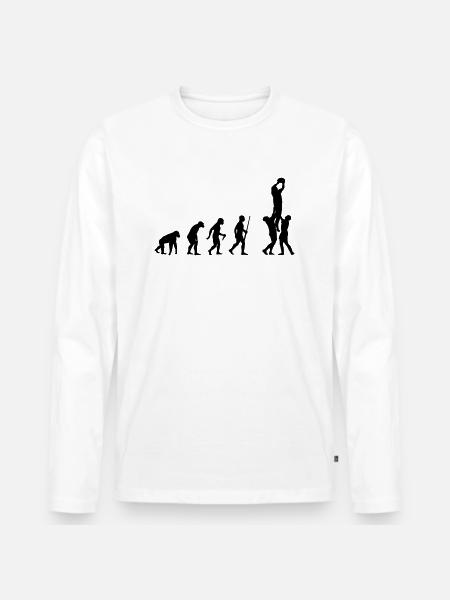 L'évolution de Rugby - T-shirt manches longues Premium bio Homme - blanc