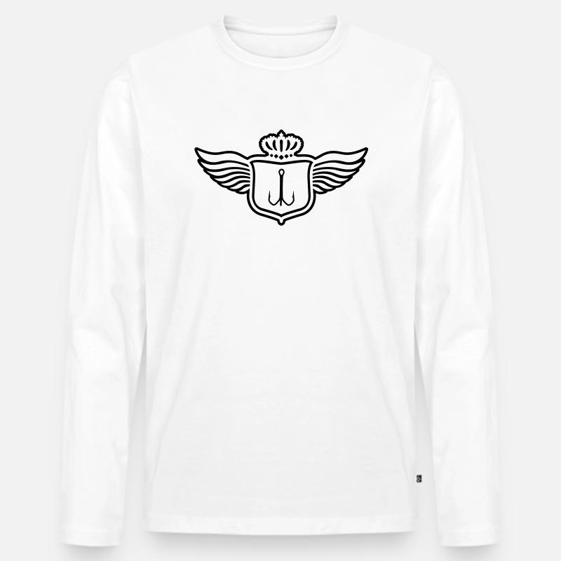 fishing__logo_1__f1 - Männer Premium Bio Langarmshirt - Weiß