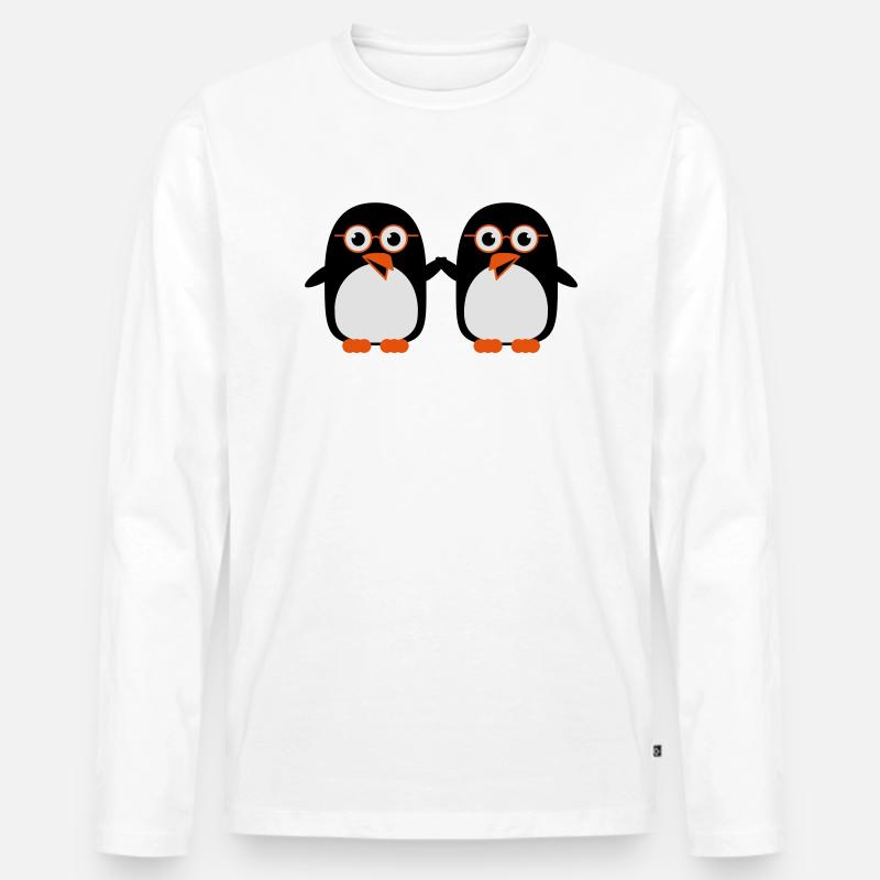 pinguine_geeks_c3 - Männer Premium Bio Langarmshirt - Weiß