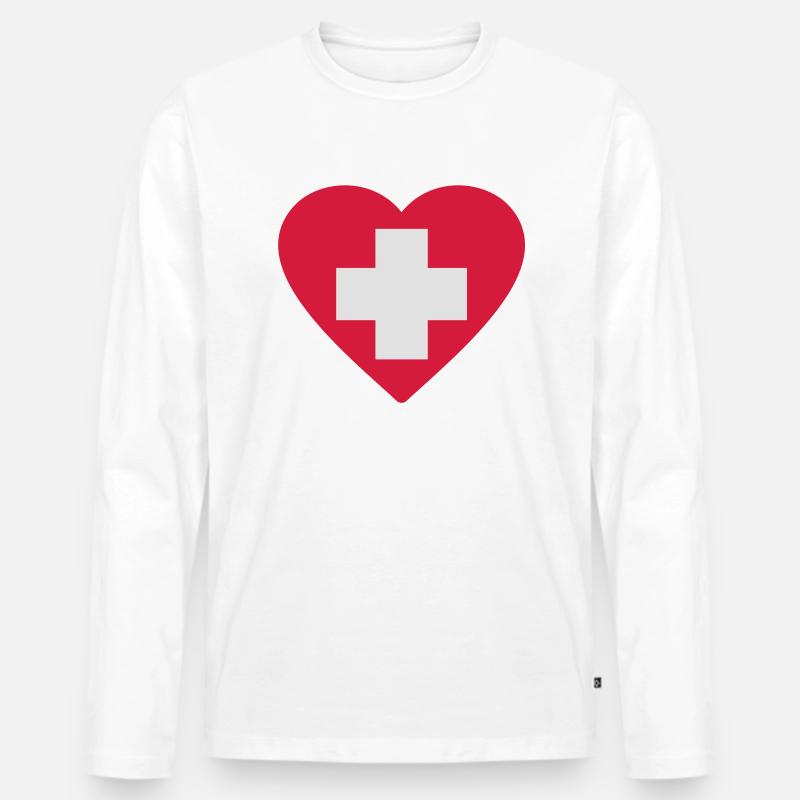 Medical__V076 - Männer Premium Bio Langarmshirt - Weiß
