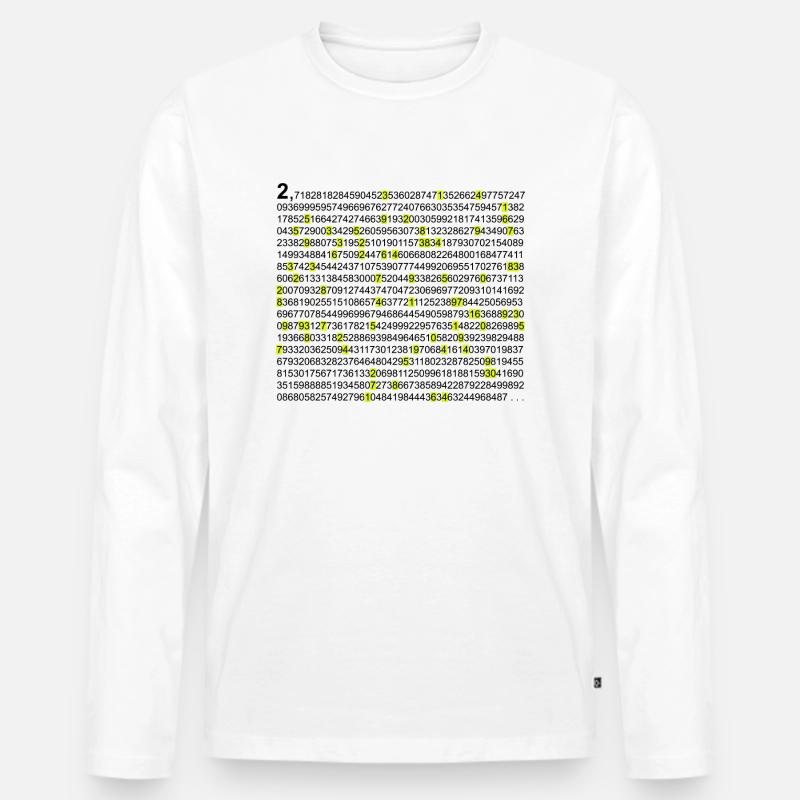 e & pi Eulersche Zahl PI - Männer Premium Bio Langarmshirt - Weiß