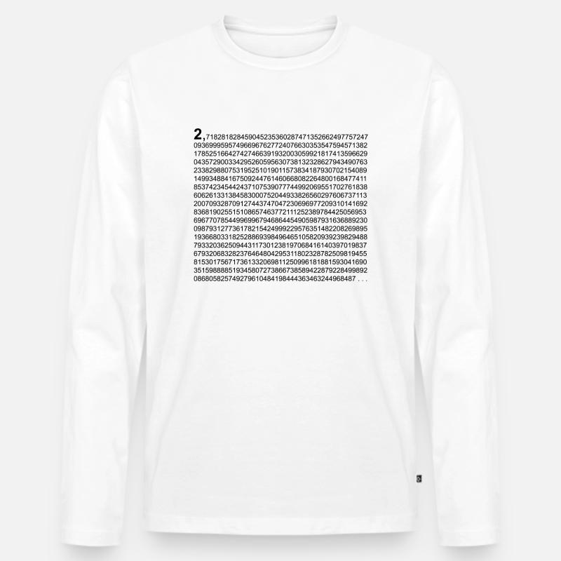 e Eulersche Zahl - Männer Premium Bio Langarmshirt - Weiß