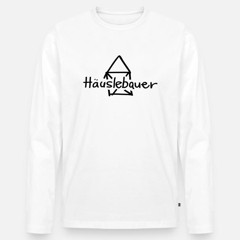 hauslebauer___f1 - Männer Premium Bio Langarmshirt - Weiß