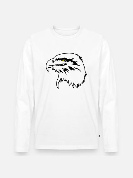 Adlerkopf - Männer Premium Bio Langarmshirt - Weiß