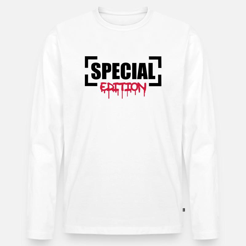 Special Edition - Männer Premium Bio Langarmshirt - Weiß