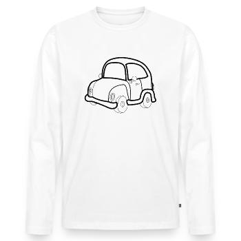 auto - T-shirt manches longues Premium bio Homme - blanc - Devant - Nico (187cm)