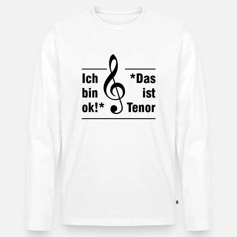Tenor - Männer Premium Bio Langarmshirt - Weiß
