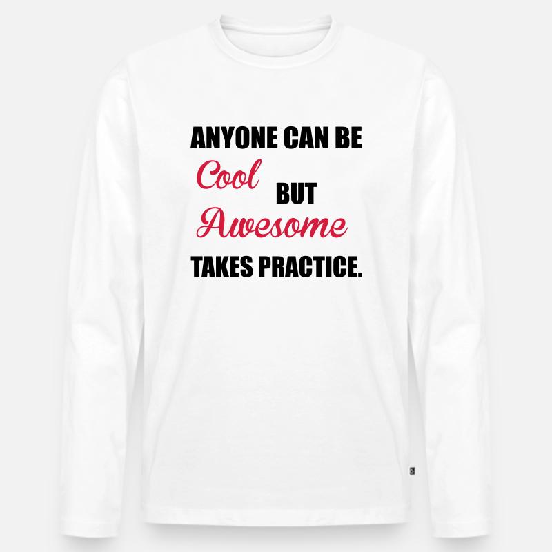 Awesome - Männer Premium Bio Langarmshirt - Weiß