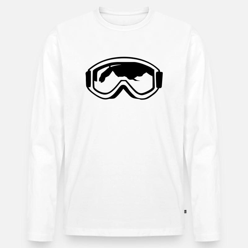 skibrille - Männer Premium Bio Langarmshirt - Weiß