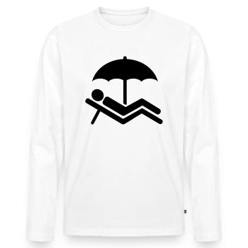 Plage - T-shirt manches longues Premium bio Homme - blanc - Devant - Nico (187cm)