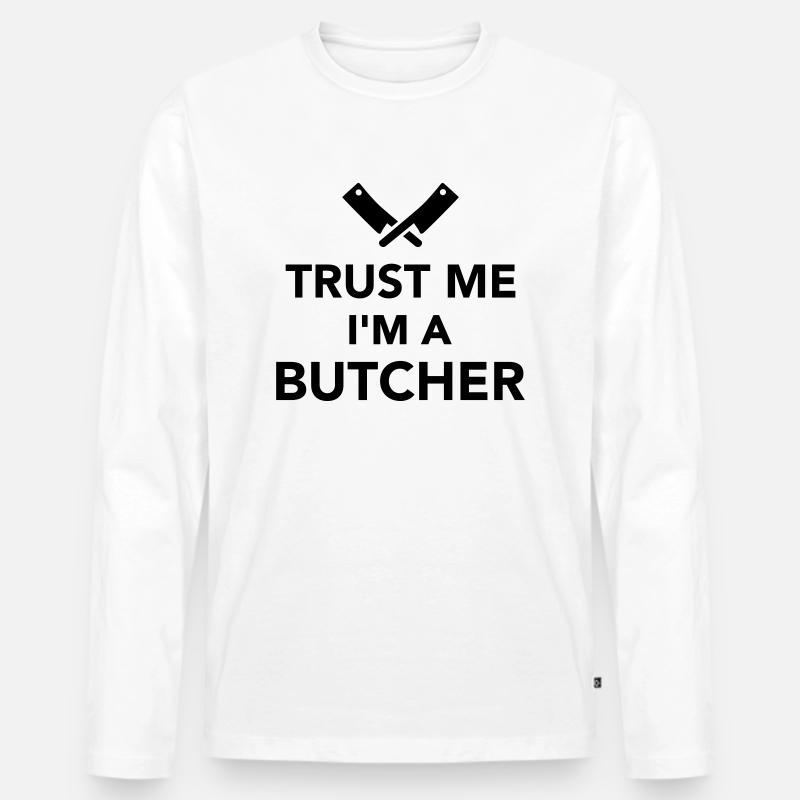Fleischer - Männer Premium Bio Langarmshirt - Weiß