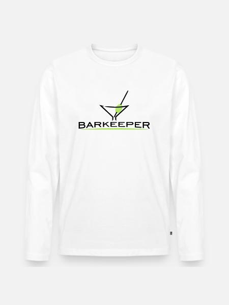 Barkeeper (h, 2c) - Men's Premium Organic Long Sleeve Shirt - white