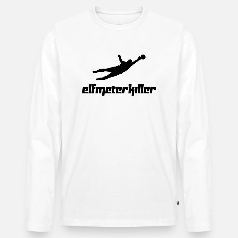 Elfmeterkiller (Vektor) - Männer Premium Bio Langarmshirt - Weiß