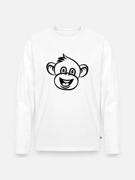 monkey funny love - Men's Premium Organic Long Sleeve Shirt - white