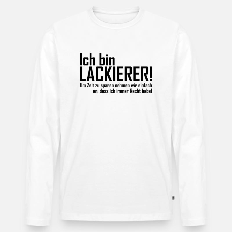 ich bin lackierer - Männer Premium Bio Langarmshirt - Weiß