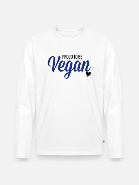 Vegan - Men's Premium Organic Long Sleeve Shirt - white