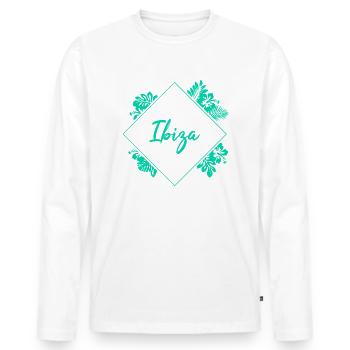 Ibiza - Men's Premium Organic Long Sleeve Shirt - white - Front - Nico (187cm)
