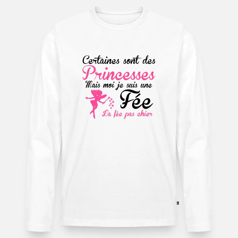 la fée pas chier - Männer Premium Bio Langarmshirt - Weiß