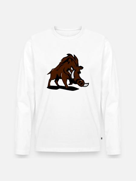 Wild boar dangerous - Men's Premium Organic Long Sleeve Shirt - white