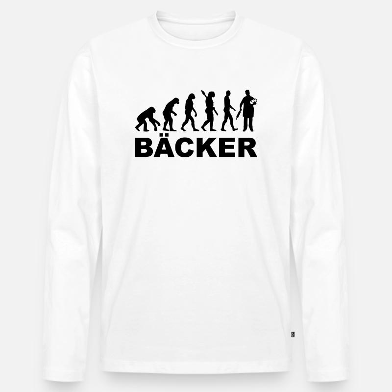 Bäcker - Männer Premium Bio Langarmshirt - Weiß