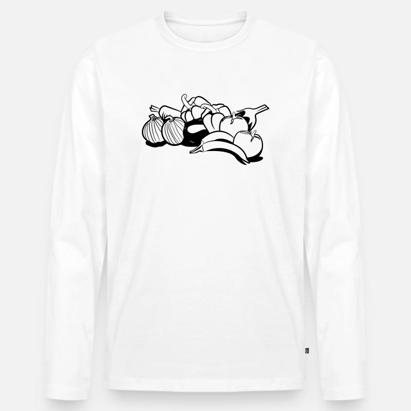 gemüse - Männer Premium Bio Langarmshirt - Weiß