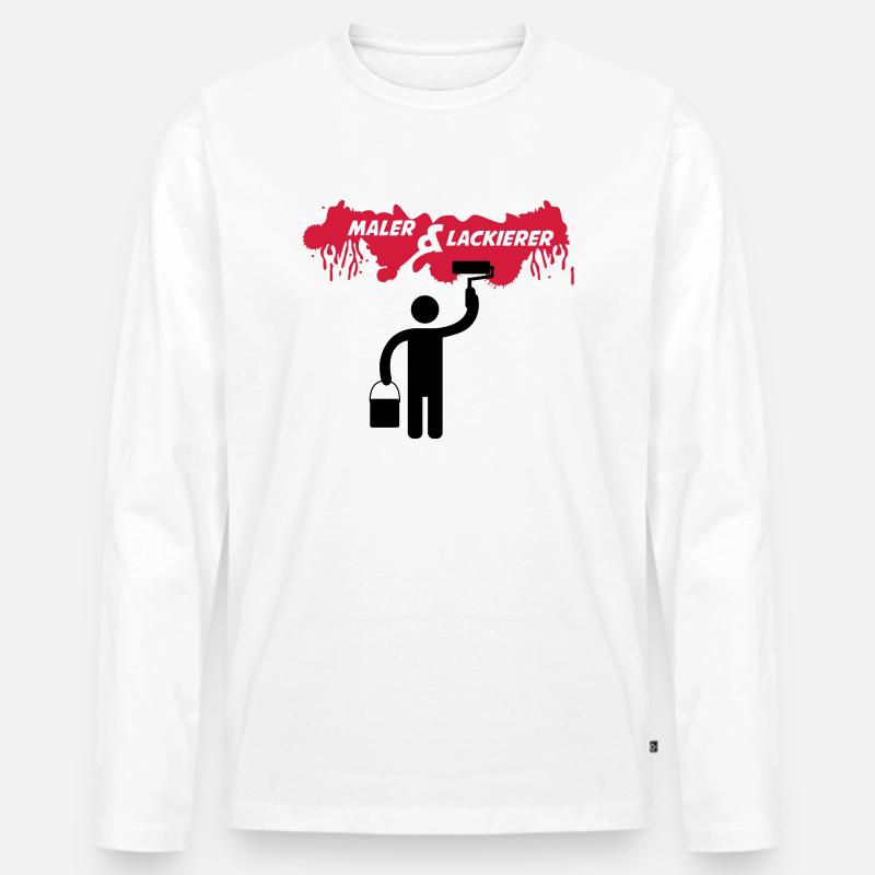 maler_02 - Männer Premium Bio Langarmshirt - Weiß