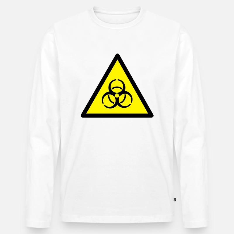 Warnung vor Biogefährung - Männer Premium Bio Langarmshirt - Weiß