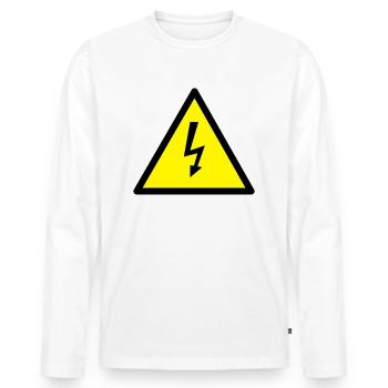 strom - Männer Premium Bio Langarmshirt - Weiß - Vorne - Nico (187cm)
