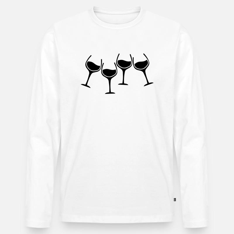 glaeser anstossen - Männer Premium Bio Langarmshirt - Weiß