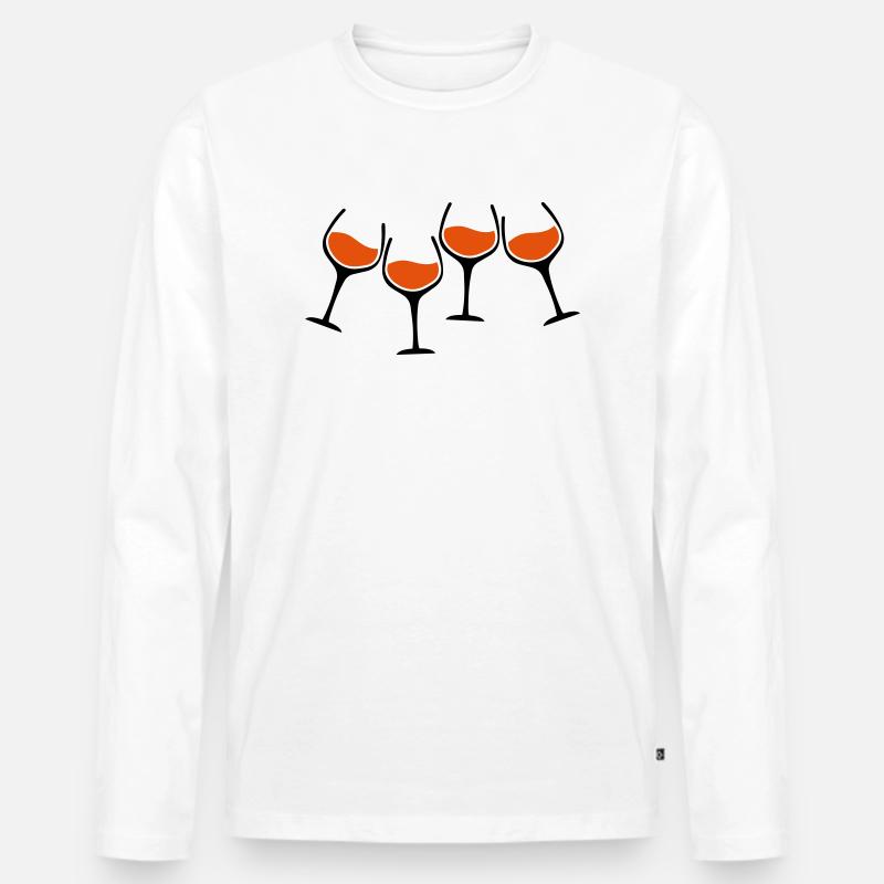rotwein glaeser anstossen - Männer Premium Bio Langarmshirt - Weiß
