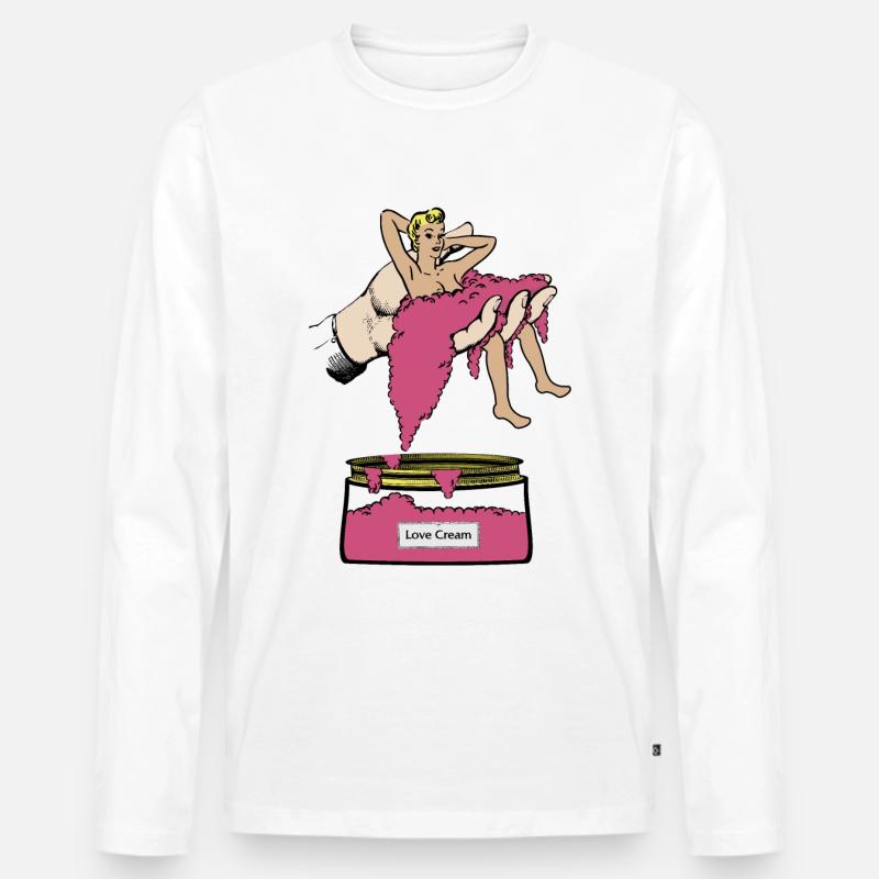 Liebescreme - Männer Premium Bio Langarmshirt - Weiß