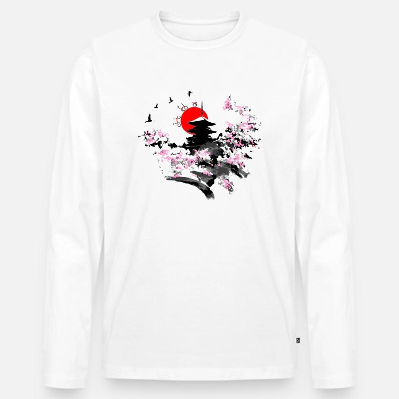 KETTE X Brompton Sakura - Männer Premium Bio Langarmshirt - Weiß