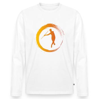 Lancer de lance Athlétisme Sport - T-shirt manches longues Premium bio Homme - blanc - Devant - Nico (187cm)