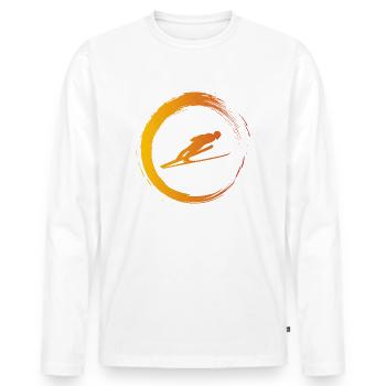Saut à ski - T-shirt manches longues Premium bio Homme - blanc - Devant - Nico (187cm)