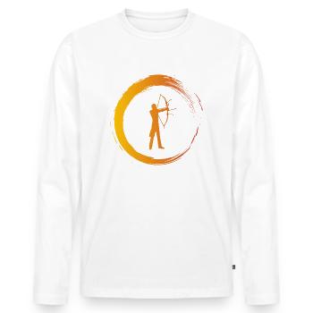 Archer - T-shirt manches longues Premium bio Homme - blanc - Devant - Nico (187cm)