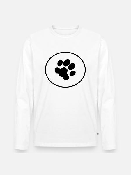 Paw Print - Men's Premium Organic Long Sleeve Shirt - white