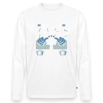 Bester Opa und Koch - Männer Premium Bio Langarmshirt - Weiß - Vorne - Nico (187cm)