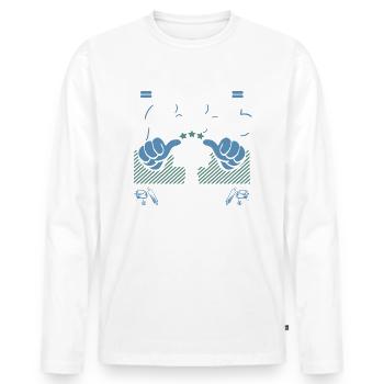 Bester Opa und Bäcker - Männer Premium Bio Langarmshirt - Weiß - Vorne - Nico (187cm)