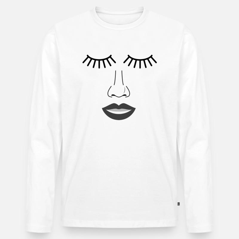 Wanz nase mund - Männer Premium Bio Langarmshirt - Weiß