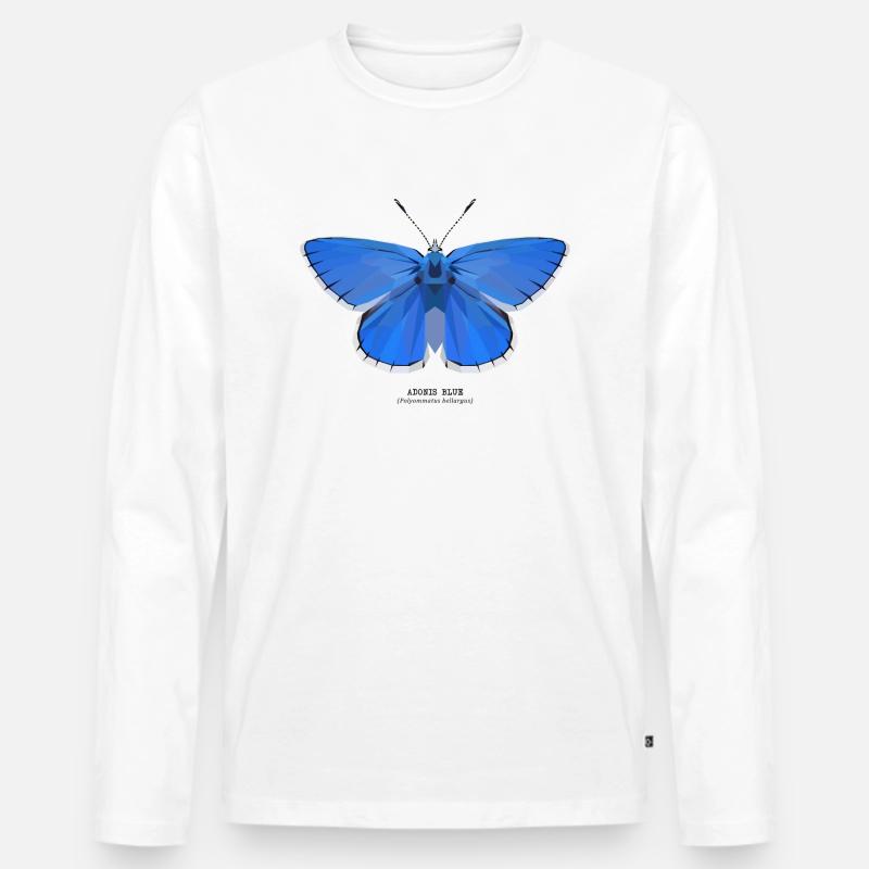 Adonis Blue - Männer Premium Bio Langarmshirt - Weiß