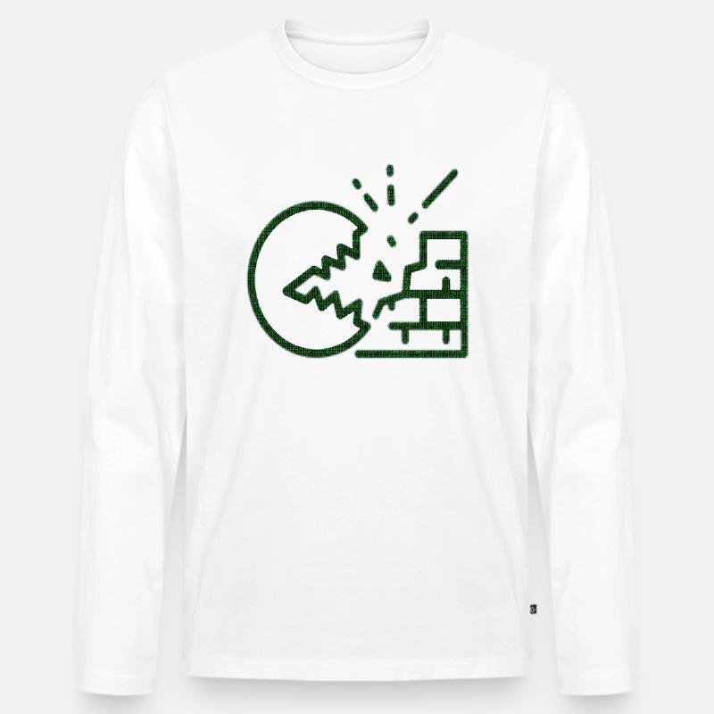 Hacker-Symbole - Männer Premium Bio Langarmshirt - Weiß