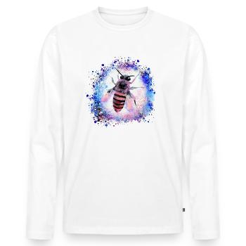 bee, wasp, insect, fly, graffiti, painting - Men's Premium Organic Long Sleeve Shirt - white - Front - Nico (187cm)