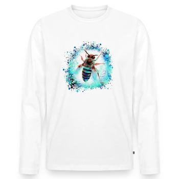 bee, wasp, insect, fly, graffiti, painting - Men's Premium Organic Long Sleeve Shirt - white - Front - Nico (187cm)