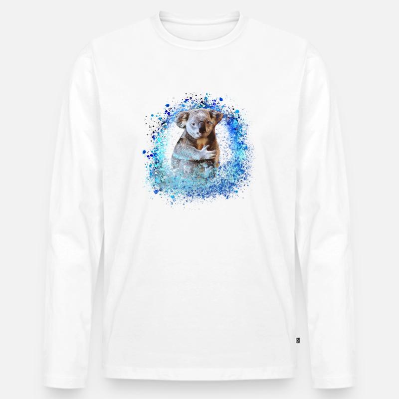 koala ,blau,graffiti,malerei,koala bär - Männer Premium Bio Langarmshirt - Weiß