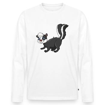 moufette - T-shirt manches longues Premium bio Homme - blanc - Devant - Nico (187cm)