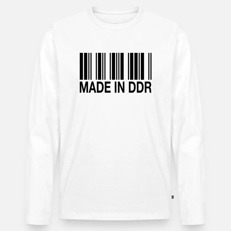 Made in DDR Deutschland Germany Strichcode Barcode Men's Premium Organic Long Sleeve Shirt